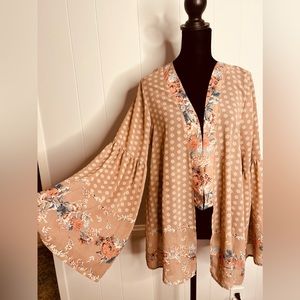 Alter’d State Blush Pink Floral Bohemian Kimono Duster M